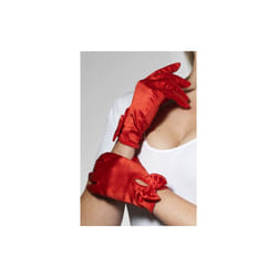 Smiffys 43173 Short Gloves (one Size) - Bow Red Fancy Dress Womens Ladies -  gloves short bow red fancy dress womens ladies smiffys burlesque adult