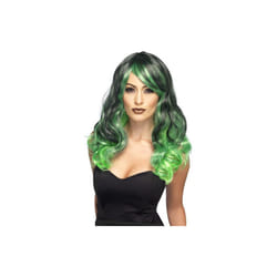 Smiffy's "women's Ombre" Wig (black/green) -  wig ombre fancy dress halloween witch accessory ladies costume long 2tone devil bewitching