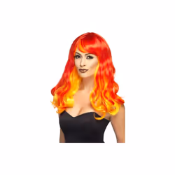 Smiffy's 44258 Ombre Devil Flame Wig (one Size) - wig ombre devil fancy dress red flame halloween ladies adult womens costum ...