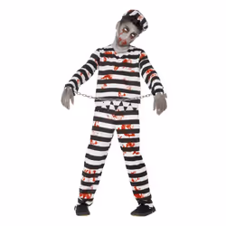 Kids Zombie Convict Prisoner Costume | Halloween - Small