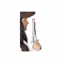 30cm Pirate Pistol - Fancy Dress Gun Accessory Silver Smiffys Toy - pirate pistol fancy dress gun accessory silver smiffys t ...