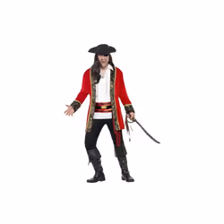 Smiffy's Men's Pirate Captain Costume, Jacket, Shirt And Waist Sash, Pirate, -