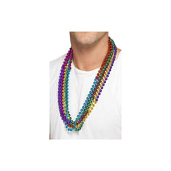 Smiffy's 43518 Party Beads (one Size) -  fancy dress party beads 1980s costume necklace jewellery new pack 6 beaded rainbow necklaces accessories