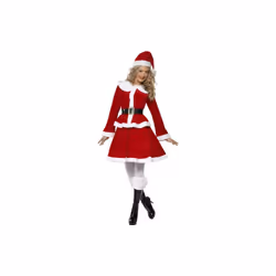 Smiffy's Adult Women's Miss Santa Costume, Jacket, Skirt, Hat, Belt And Muff, - miss santa costume christmas fancy dress wom ...