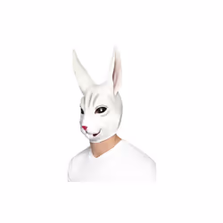 Smiffy's Men's Overhead Rabbit Mask (white) - mask rabbit overhead Rubber fancy dress accessory adults animal mens smiffys ...