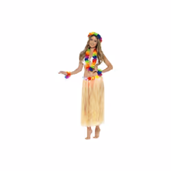 Smiffy's Women's Rainbow Hawaiian Accessory Set - hawaiian set fancy dress rainbow hula garland accessory party smiffys luau ...