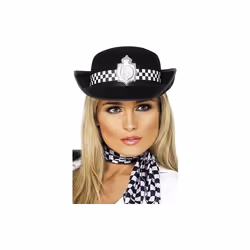 Policewoman's Hat With Badge - hat fancy dress policewomans ladies smiffys accessory womens officer hen badge