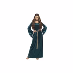 Smiffy's Adult Women's Medieval Maiden Costume, Dress And Headband, Tales Of - -  medieval costume dress ladies fancy maid ma ...