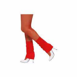 Red Ladies 80's Leg Warmers - 1980s fancy dress leg warmers legwarmers ladies dance smiffys accessory red knitted new