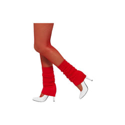 Red Ladies 80's Leg Warmers -  1980s fancy dress leg warmers legwarmers ladies dance smiffys accessory red knitted new