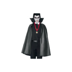 Smiffy's 114cm Cape Pvc Adult Pack - Black -  vampire cape fancy dress pvc halloween black costume adult collar accessory