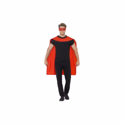 Smiffy's Men's Superhero Accessory Kit (red) -  superhero cape mask fancy dress mens outfit adult ladies eyemask women cloak