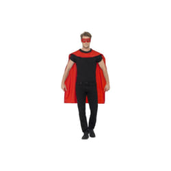 Smiffy's Men's Superhero Accessory Kit (red) -  superhero cape mask fancy dress mens outfit adult ladies eyemask women cloak
