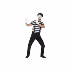 Smiffy's Men's Gentleman Mime Artist Costume, Top, Beret, Gloves, Braces And - -  costume mime artist fancy dress mens circus ...