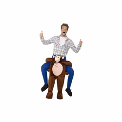 Smiffy's 24650 Piggyback Monkey Costume (one Size) - fancy dress costume monkey adult ride piggyback animal stag outfit adul ...