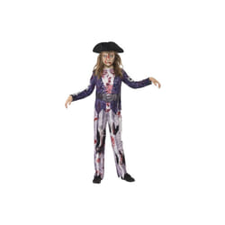 Smiffy's Children's Jolly Rotten Pirate Girl Top, Trousers And Hat, Serious -  pirate jolly costume deluxe rotten fancy dress halloween girls zombie