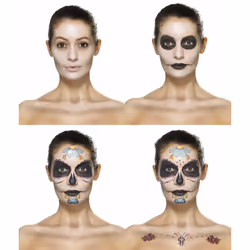 Day of the Dead Tattoo Transfers Make Up (Purple) | Halloween