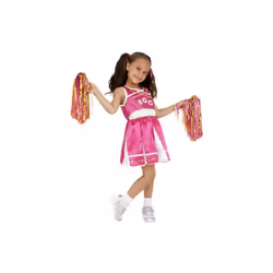 Smiffy's Children's Cheerleader Costume, Child, Dress And Pom Poms, Ages 4-6, -