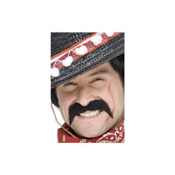 Smiffy's Mexican Bandit Tash Self-adhesive - Black -  mexican tash bandit black dress moustache fancy smiffys mens