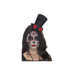 Smiffy's 44652 Day Of The Dead Mini Top Hat (one Size) -  day dead top hat mini fancy dress halloween ladies