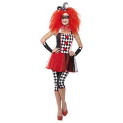 Twisted Harlequin Jester Costume | Halloween - Small