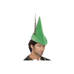 Green Men's Robin Hood Hat With Feather -  hat robin hood fancy dress green feather deluxe mens smiffys
