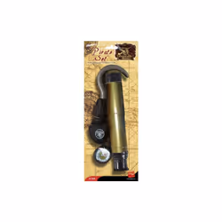 Smiffys Pirate Set With Hook - Brown - Fancy Dress Telescope Compass Eyepatch - pirate hook set fancy dress telescope compas ...