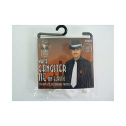 20's White Mens Gangster Tie -  tie white gangster fancy dress elastic mens 1920s accessory costume