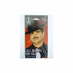 Black Spiv Tash, Black, Self Adhesive - black spiv tash fancy dress gangster moustache 1920s accessory mens