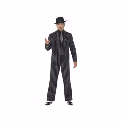 Smiffy's Vintage Gangster Boss Costume With Jacket, Tie, Waistcoat, Mock Shirt - gangster costume fancy dress mens vintage b ...