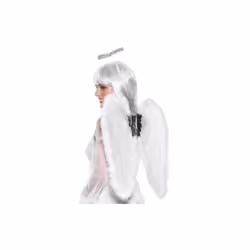 Smiffy's Wings Halo Angel Set - White, Small - angel set wings white halo ladies fancy dress accessory smiffys small