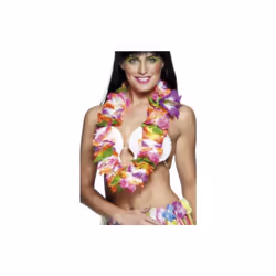 Smiffy's Hawaiian Lei With Large Bright Flowers - Multi-colour - hawaiian lei fancy dress garland luau hula ladies accessory ...
