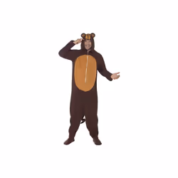 Smiffy's Adult Men's Monkey Costume, All In One With Hood, Party Animals, - costume monkey fancy dress mens animal zoo adult ...