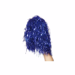Smiffy's Pom Poms Metallic Pair - Blue - Fancy Dress Costume Cheerleader Smiffys - pom poms fancy dress metallic costume che ...