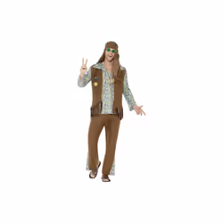Smiffy's 43126m 60's Hippie Costume With Trousers Top Waistcoat (medium) - mens hippie fancy dress hippy costume 60s 1960s g ...