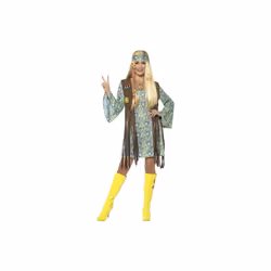 Smiffy's 43127s 60's Hippie Chick Costume (small) - 60s hippie fancy dress costume hippy womens 70s ladies adult groovy chic ...