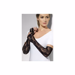 Smiffy's Gloves Full Length Gothic Lace Fingerless - Black - Fancy Dress - gloves fancy dress black lace fingerless accessor ...
