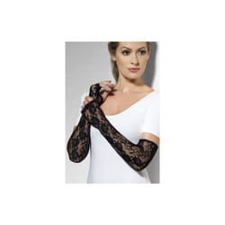 Smiffy's Gloves Full Length Gothic Lace Fingerless - Black - Fancy Dress -  gloves fancy dress black lace fingerless accessory gothic ladies womens