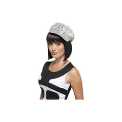Smiffy's Disco Sequin Hat - Silver - Fancy Dress Smiffys Costume Ladies -  hat disco sequin silver fancy dress smiffys costume ladies accessory