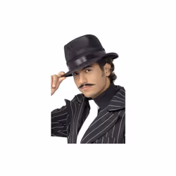 Smiffy's Indestructible Fedora Hat With Silk Band - Black -  fedora hat indestructible fancy dress gangster