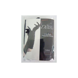 Black Ladies Long Temptress Gloves -  gloves dress temptress fancy long black satin ladies smiffys burlesque flapper 20s