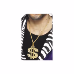 Smiffy's Dollar Sign Medallion On Chain - Gold -