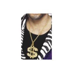 Smiffy's Dollar Sign Medallion On Chain - Gold -