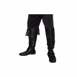Black Pirate Bootcovers - Deluxe Fancy Dress Smiffys Mens Costume Accessory New - pirate deluxe bootcovers fancy dress smiff ...