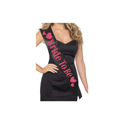 Smiffy's Women's Bride To Be Sash, Pink And Black, One Size, 26847 - Sash Hen -  sash bride hen black pink party night womens smiffys