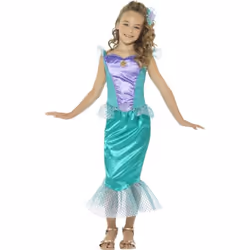 Deluxe Mermaid Costume, Green, with Dress & Hair Clip