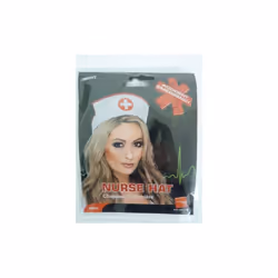 Adult's Fancy Dress Nurse Hat - hat nurse fancy dress nurses costume elastic fabric smiffys ladies accessory hood