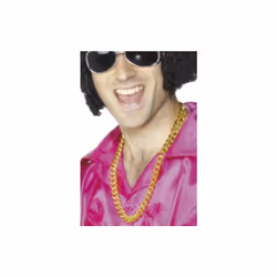 Smiffy's Bling Neckchain Links - Gold, Large - bling dress fancy neckchain smiffys large links necklace rapper gold 1980s