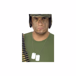 Smiffy's Adult Unisex Dog Tags, Silver, Aluminium, One Size, 28348 - Fancy -  dog fancy dress army tags soldier smiffys costu ...