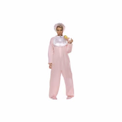 Smiffy's Women's Baby Romper Costume, Jumpsuit With Bonnet And Bib, Funny Side, -